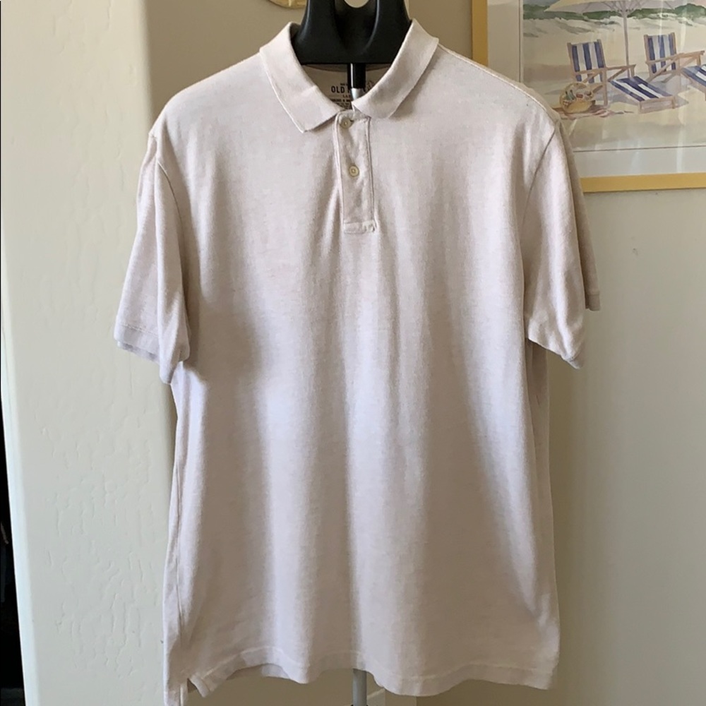 Men’s Old Navy Oatmeal Colored Polo/Golf Shirt SzL